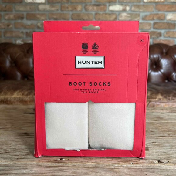 Hunter Unisex Tall Boot Socks in Cream Size XL Women 11+ Men (10-13) - Picture 1 of 4